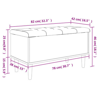 vidaXL Παγκάκι Αποθήκευσης Γκρι Sonoma 82x42x46 εκ. Επεξεργασμένο Ξύλο