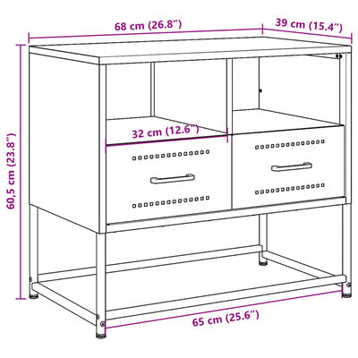 vidaXL Έπιπλο Τηλεόρασης Ροζ 68 x 39 x 60,5 εκ. από Χάλυβα