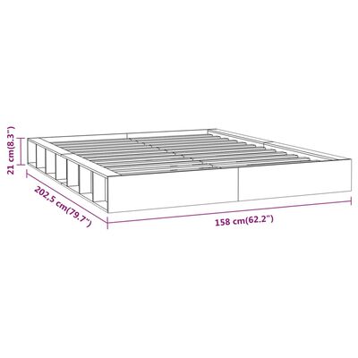 vidaXL Πλαίσιο Κρεβατιού 140 x 200 εκ. από Μασίφ Ξύλο