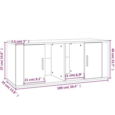 vidaXL Έπιπλο Τηλεόρασης Γκρι Sonoma 100x35x40 εκ. από Επεξεργ. Ξύλο