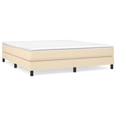 vidaXL Κρεβάτι Boxspring με Στρώμα Κρεμ 180x200 εκ. Υφασμάτινο