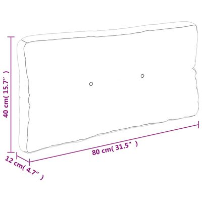 vidaXL Μαξιλάρι Παλέτας Μαύρο Καρό 80 x 40 x 12 εκ. Υφασμάτινο