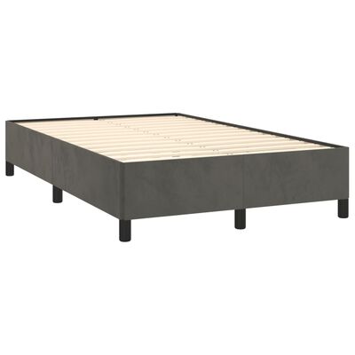 vidaXL Κρεβάτι Boxspring με Στρώμα Σκούρο Γκρι 120x190 εκ. Βελούδινο