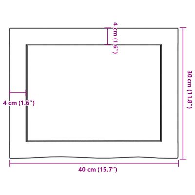 vidaXL Πάγκος Μπάνιου Σκούρο Καφέ 40x30x(2-4) εκ. Επεξ. Μασίφ Ξύλο