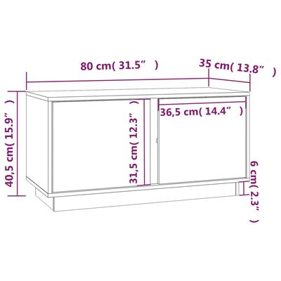 vidaXL Έπιπλο Τηλεόρασης Μαύρο 80x35x40,5 εκ. από Μασίφ Ξύλο Πεύκου