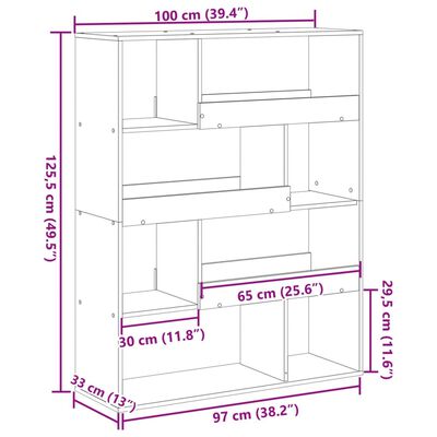 vidaXL Βιβλιοθήκη/Διαχωριστικό Χώρου Λευκό 100x33x125,5 εκ. Επεξ. Ξύλο