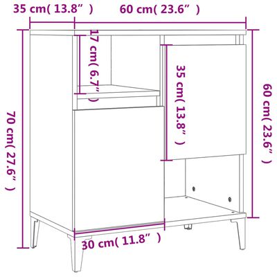 vidaXL Ντουλάπια 2 τεμ. Λευκά 60 x 35 x 70 εκ. από Επεξεργασμένο Ξύλο