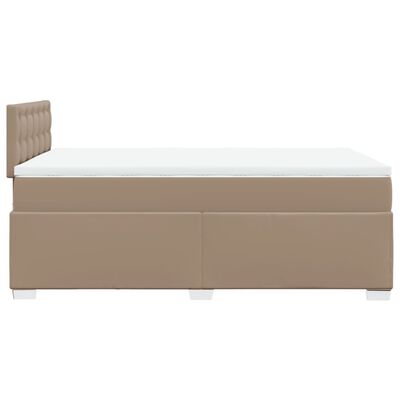 vidaXL Κρεβάτι Boxspring με Στρώμα Καπουτσίνο 120x200εκ.από Συνθ.Δέρμα