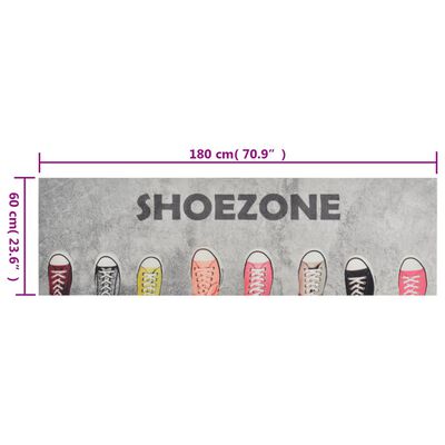 vidaXL Χαλί Κουζίνας Πλενόμενο Επιγραφή Shoezone 60x180 εκ. Βελούδινο