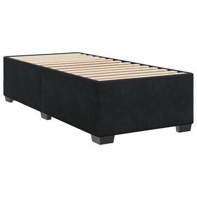 vidaXL Κρεβάτι Boxspring με Στρώμα Μαύρο 90x190 εκ. Βελούδινο