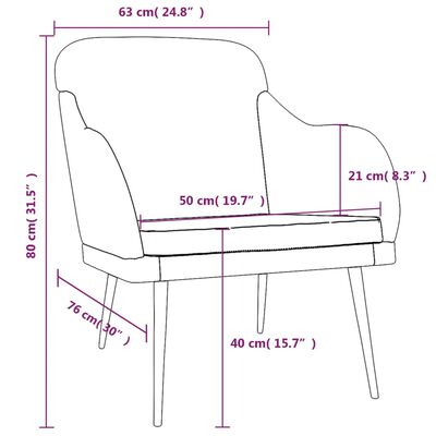 vidaXL Πολυθρόνα Μαύρη 63 x 76x 80 εκ. Βελούδινη