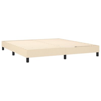 vidaXL Κρεβάτι Boxspring με Στρώμα Κρεμ 180x200 εκ. Υφασμάτινο