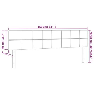 vidaXL Κεφαλάρι Κρεβατιού LED Κρεμ 160x5x78/88 εκ. Υφασμάτινο