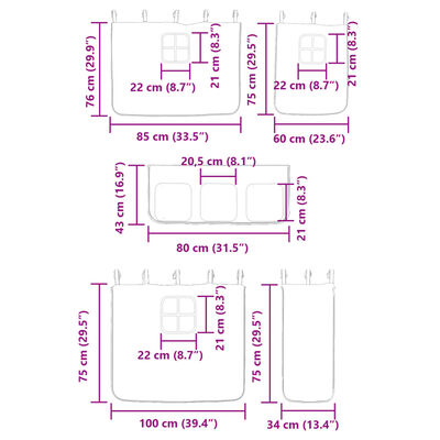 vidaXL Κουκέτα με Τσουλήθρα και Κουρτίνες Ροζ 80x200 εκ.