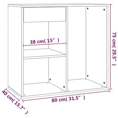 vidaXL Ντουλάπι Καλλυντικών Γκρι Sonoma 80x40x75 εκ. από Επεξεργ. ξύλο