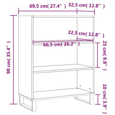 vidaXL Ραφιέρα Καπνιστή Δρυς 69,5 x 32,5 x 90 εκ. από Επεξεργ. Ξύλο