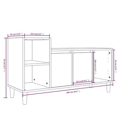 vidaXL Έπιπλο Τηλεόρασης Λευκό 100 x 35 x 55 εκ. Επεξ. Ξύλο