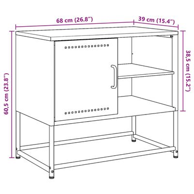 vidaXL Έπιπλο Τηλεόρασης Ροζ 100,5x39x60,5 εκ. από Ατσάλι