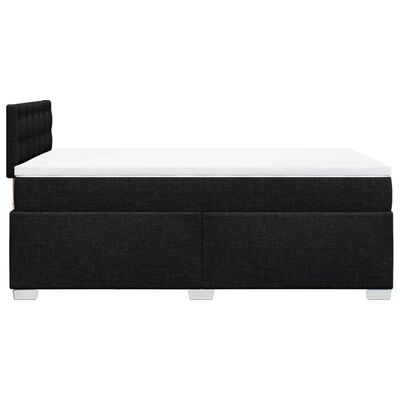 vidaXL Κρεβάτι Boxspring με Στρώμα Μαύρο 120x190 εκ. Υφασμάτινο