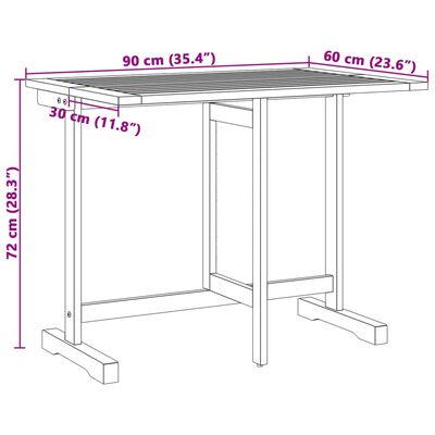 vidaXL Τραπέζι Μπαλκονιού Πτυσσόμενο 90x60x72 εκ. Μασίφ Ξύλο Ακακίας