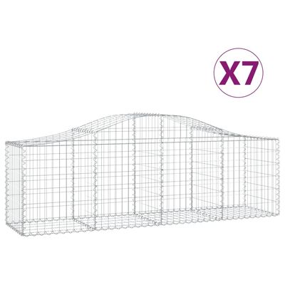 vidaXL Συρματοκιβώτια Τοξωτά 7 τεμ. 200x50x60/80 εκ. Γαλβαν. Ατσάλι