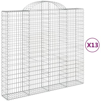 vidaXL Συρματοκιβώτια Τοξωτά 13 τεμ. 200x50x180/200 εκ. Γαλβαν. Ατσάλι