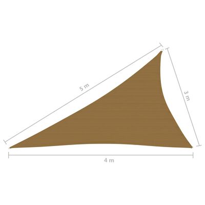 vidaXL Πανί Σκίασης Taupe 3 x 4 x 5 μ. από HDPE 160 γρ./μ²