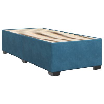 vidaXL Κρεβάτι Boxspring με Στρώμα Μπλε 80 x 200 εκ. Βελούδινο