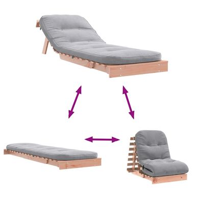 vidaXL Καναπές Κρεβάτι Futon/Στρώμα 70x206x11 Μασίφ Ξύλο Ψευδοτσούγκα