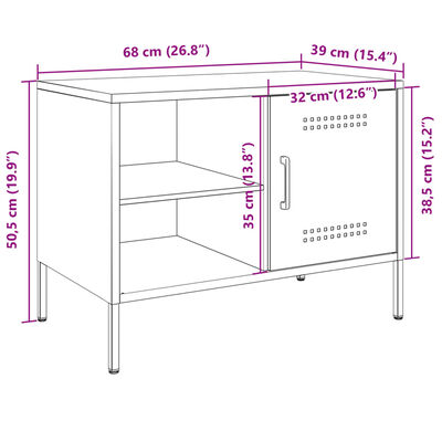 vidaXL Έπιπλο Τηλεόρασης Ροζ 68x39x50,5 εκ. από Χάλυβα