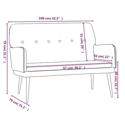 vidaXL Πάγκος Μαύρος 108x79x79 εκ. Βελούδινος