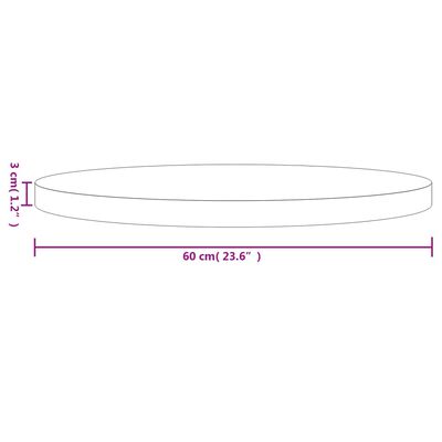 vidaXL Επιφάνεια Τραπεζιού Στρογγυλή Μαύρη Ø60x3 εκ. Μασίφ Ξύλο Πεύκου