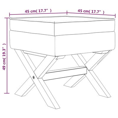 vidaXL Σκαμπό Αποθήκευσης Μπλε 45 x 45 x 49 εκ. Βελούδινο