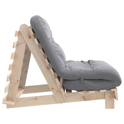 vidaXL Καναπές Κρεβάτι Futon με Στρώμα 80x206x11 εκ. Μασίφ Ξύλο Πεύκου