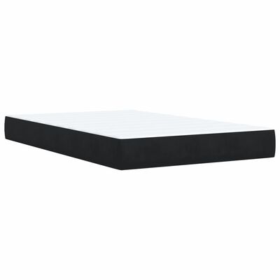 vidaXL Κρεβάτι Boxspring με Στρώμα Μαύρο 120x190 εκ. Βελούδινο