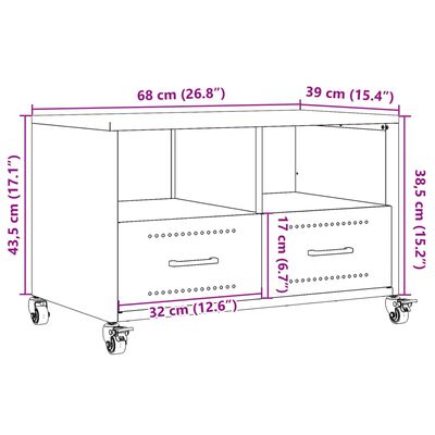 vidaXL Έπιπλο Τηλεόρασης Ροζ 68 x 39 x 43,5 εκ. Χάλυβας Ψυχρής Έλασης