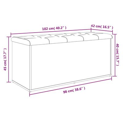 vidaXL Παγκάκι Αποθήκευσης Καφέ Δρυς 102x42x45 εκ. από Επεξ. Ξύλο