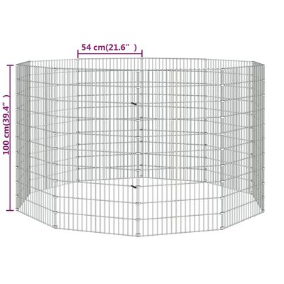 vidaXL Περίφραξη Ζώων Ελεύθερης Βοσκής 10 Πάνελ 54x100εκ. Γαλβ. Σίδερο