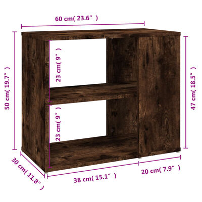 vidaXL Βοηθητικό Ντουλάπι Καπνιστή Δρυς 60x30x50 εκ Επεξεργασμένο Ξύλο