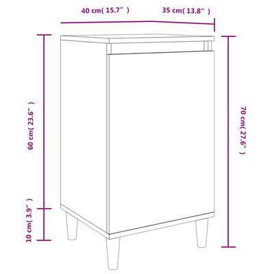 vidaXL Κομοδίνα 2 Τεμ. Καπνιστή Δρυς 40x35x70 εκ. Επεξεργασμένο Ξύλο