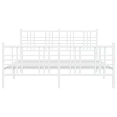 vidaXL Πλαίσιο Κρεβατιού με Κεφαλάρι&Ποδαρικό Λευκό 90x190 εκ. Μέταλλο