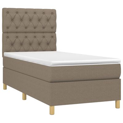 vidaXL Κρεβάτι Boxspring με Στρώμα Taupe 80x200 εκ. Υφασμάτινο