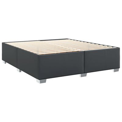 vidaXL Κρεβάτι Boxspring με Στρώμα Μαύρο 180x200εκ.από Συνθετικό Δέρμα