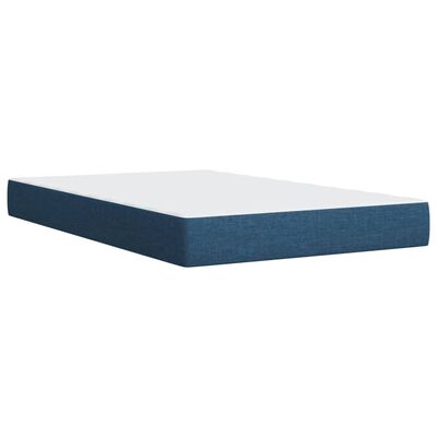 vidaXL Κρεβάτι Boxspring με Στρώμα Μπλε 90x190 εκ.Υφασμάτινο