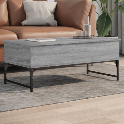 vidaXL Τραπεζάκι Σαλονιού Γκρι Sonoma 100x50x40 εκ. Επ. Ξύλο & Μέταλλο