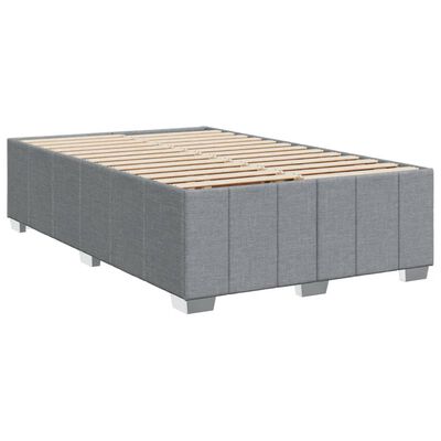 vidaXL Κρεβάτι Boxspring με Στρώμα Ανοιχτό Γκρι 120x200 εκ. Υφασμάτινο