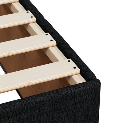 vidaXL Κρεβάτι Boxspring με Στρώμα Μαύρο 80 x 200 εκ. Υφασμάτινο