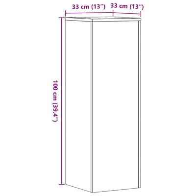 vidaXL Βάσεις Φυτών Γκρι Σκυρ. 33x33x100 εκ. Επεξεργασμένο Ξύλο