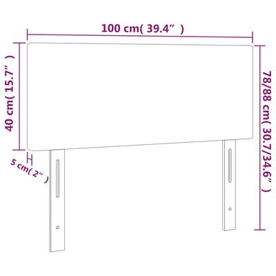 vidaXL Κεφαλάρι Κρεβατιού LED Ροζ 100x5x78/88 εκ. Βελούδινο