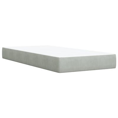 vidaXL Κρεβάτι Boxspring με Στρώμα Ανοιχτό Γκρι 80x200 εκ. Βελούδινο